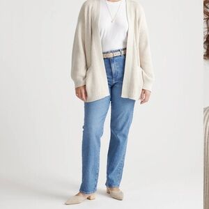 Quince Light Blue High-Rise Straight Leg Jeans